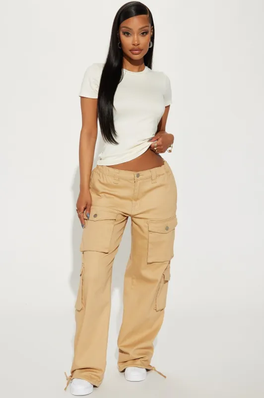 Cool And Casual Cargo Jogger - Khaki sold by Fashion Nova
