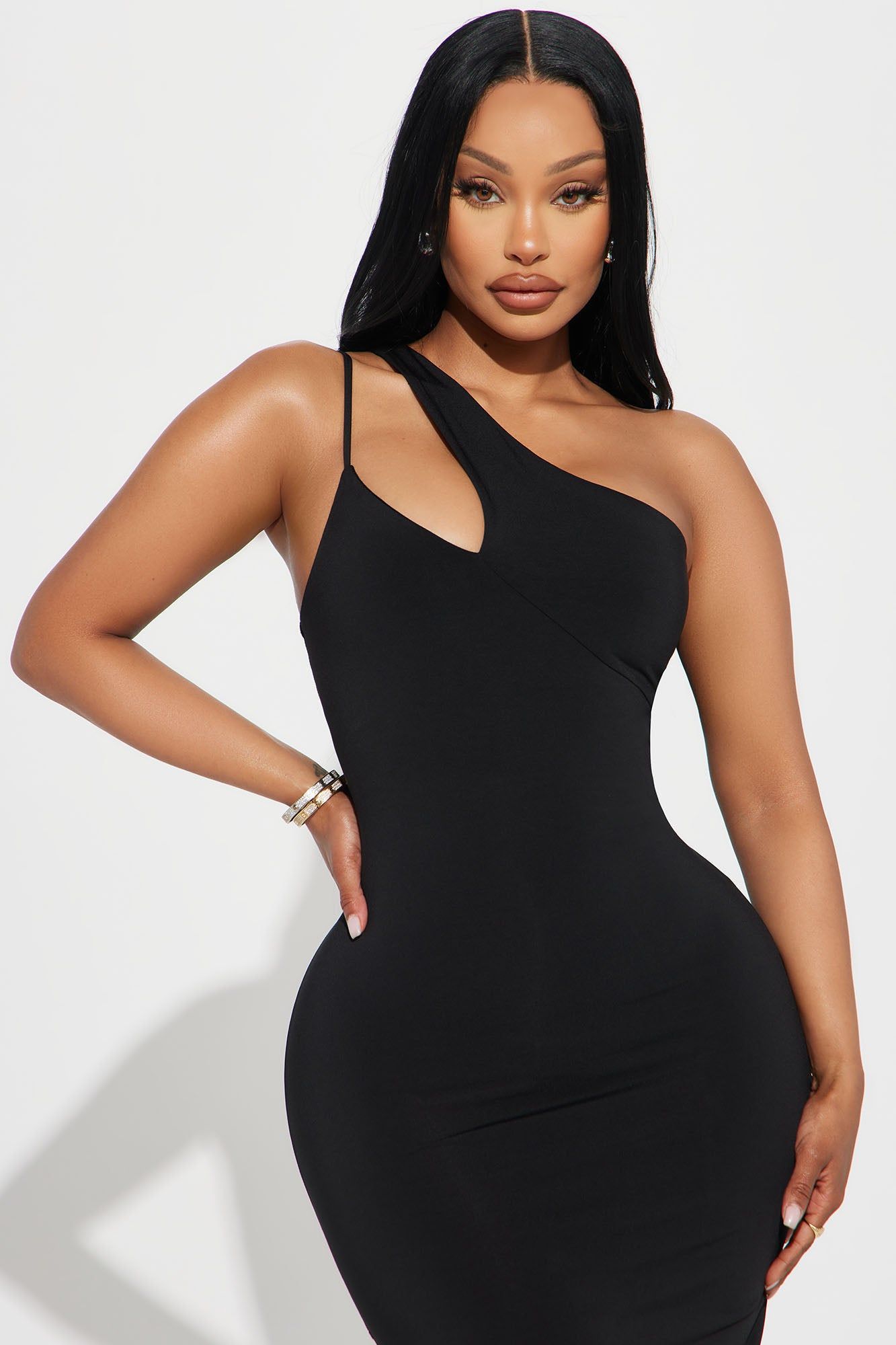 One Shoulder Midi Dress - Black sold by Fashion Nova product image thumbnail 2