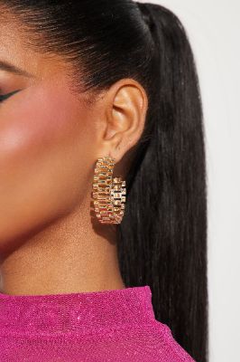 Always On Time Earrings - Gold sold by Fashion Nova