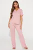 Chill Vibes Only Ribbed PJ Pant Set - Mauve/combo sold by Fashion Nova