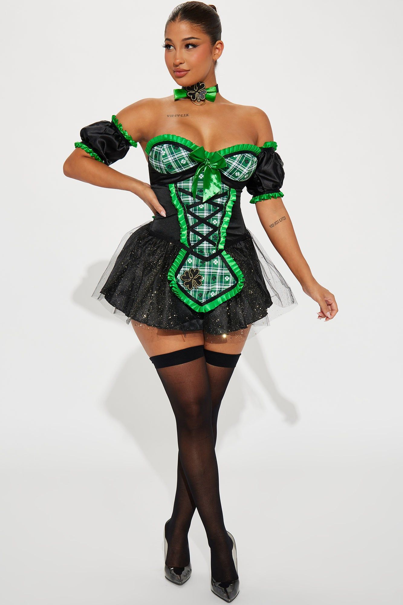 Beer Festival Babe 3 Piece Costume Set - Green/combo sold by Fashion Nova