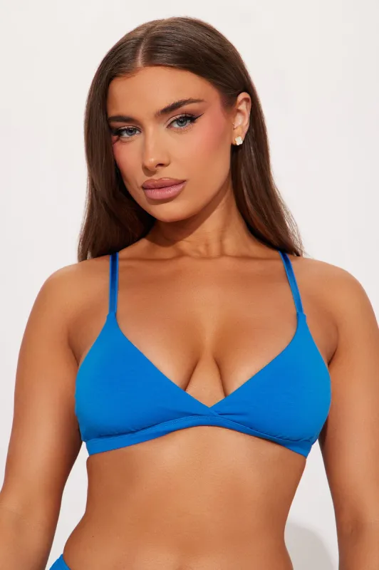 Nova Cotton Triangle Bralette - Royal sold by Fashion Nova