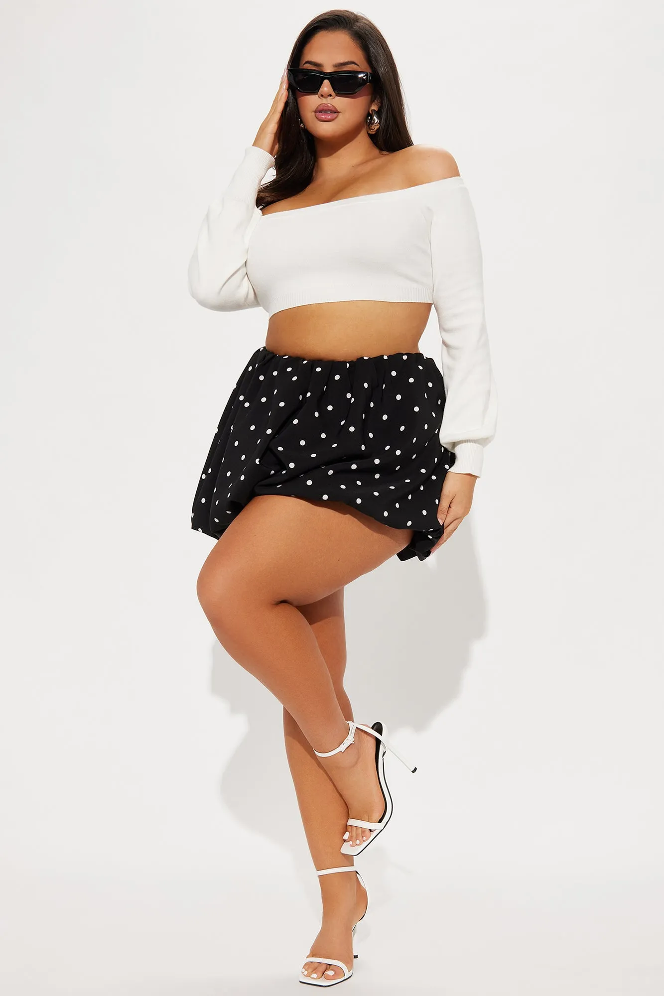 Dorothy Polka Dot Bubble Mini Skirt - Black/White sold by Fashion Nova product image thumbnail 4