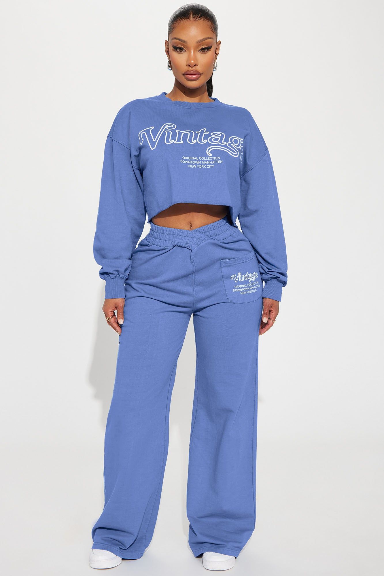 Manhattan Cropped Sweatshirt - Blue sold by Fashion Nova product image thumbnail 3