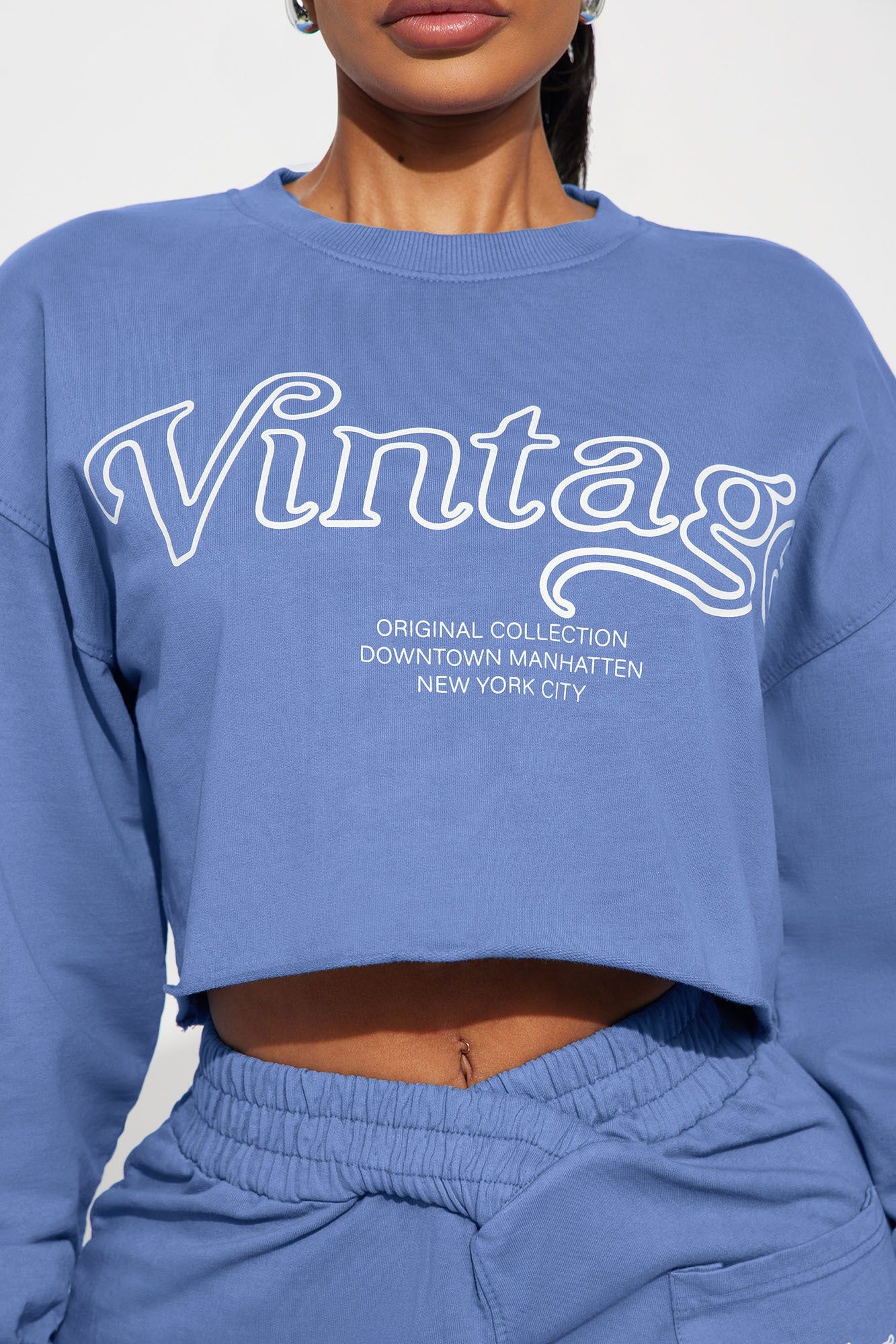 Manhattan Cropped Sweatshirt - Blue sold by Fashion Nova product image thumbnail 2
