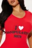 I Love Manipulating Men PJ Sleep Shirt  - Red/Black sold by Fashion Nova