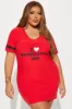 I Love Manipulating Men PJ Sleep Shirt  - Red/Black sold by Fashion Nova