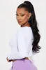 Kelly V Neck Long Sleeve Top - White sold by Fashion Nova