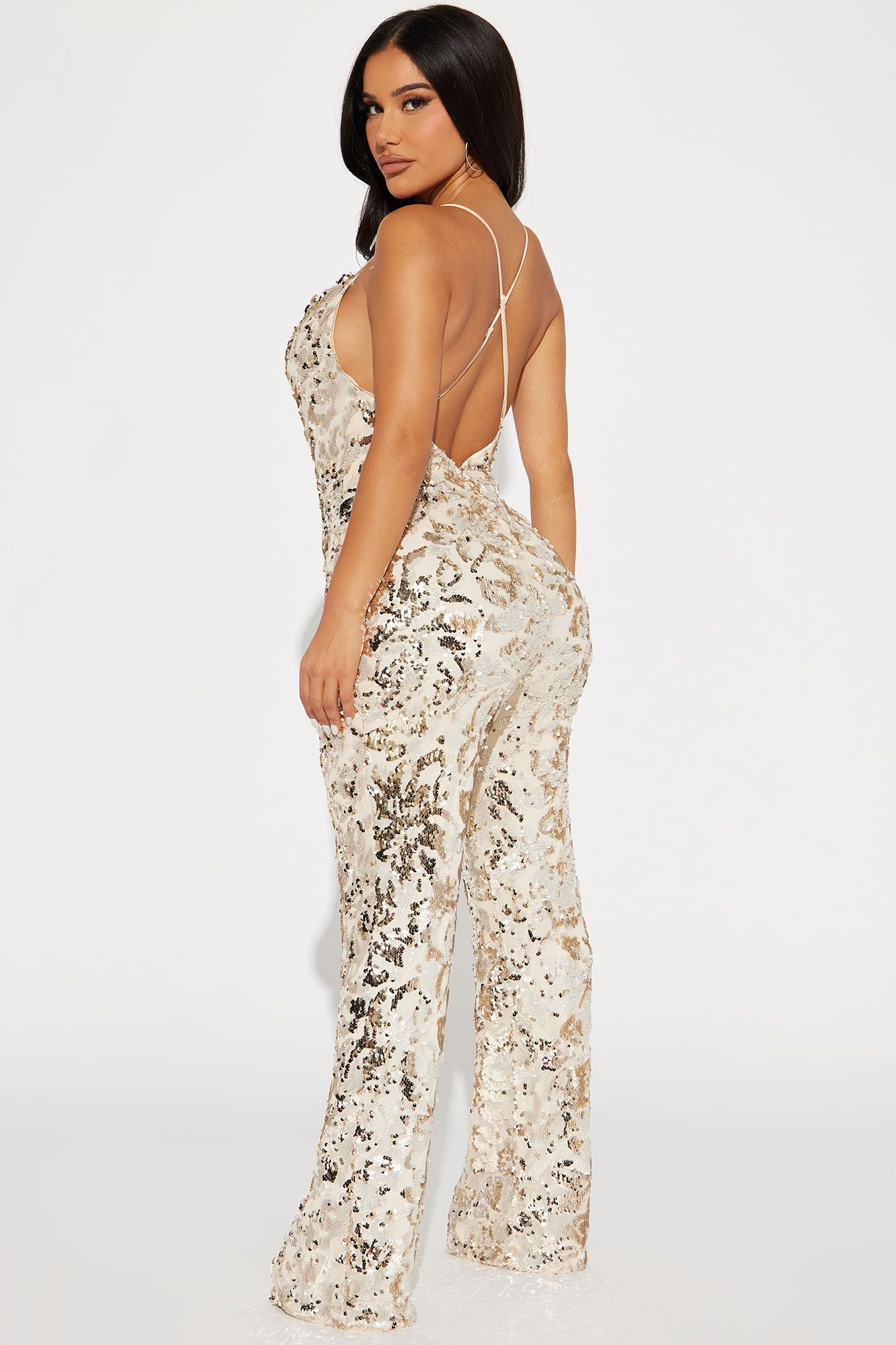 Fallen Angel Sequin Jumpsuit - Gold sold by Fashion Nova product image thumbnail 3