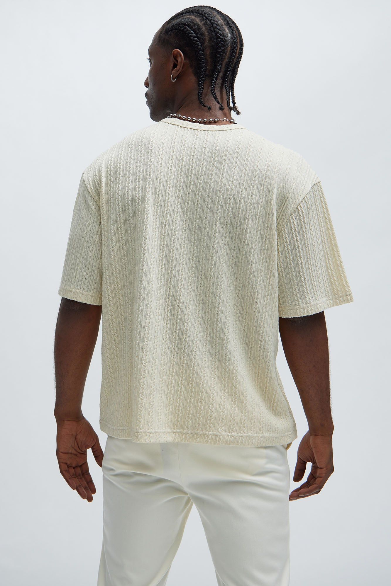 Kellen Textured Relaxed Tee - Off White sold by Fashion Nova product image thumbnail 4