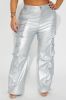 City Is Mine Faux Leather Cargo Pant - Silver sold by Fashion Nova