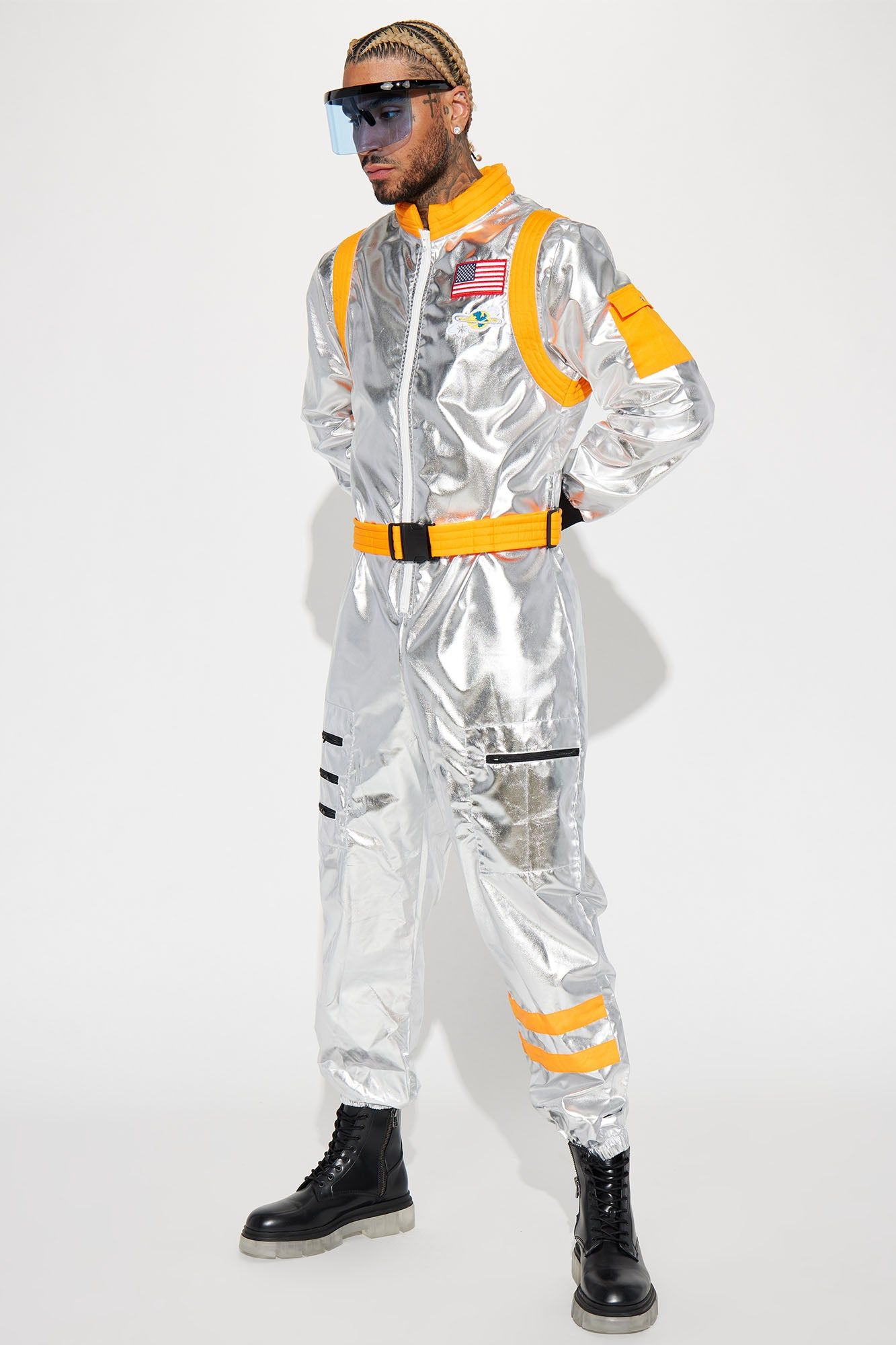 Spaceman 3 Piece Costume Set - Silver sold by Fashion Nova