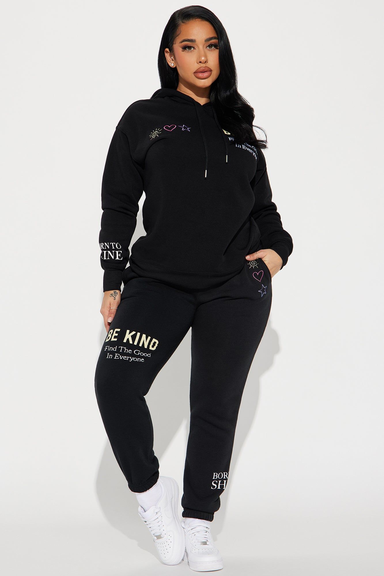 Be Kind Jogger Set - Black sold by Fashion Nova