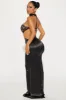 Kali Lace Satin Gown - Black sold by Fashion Nova