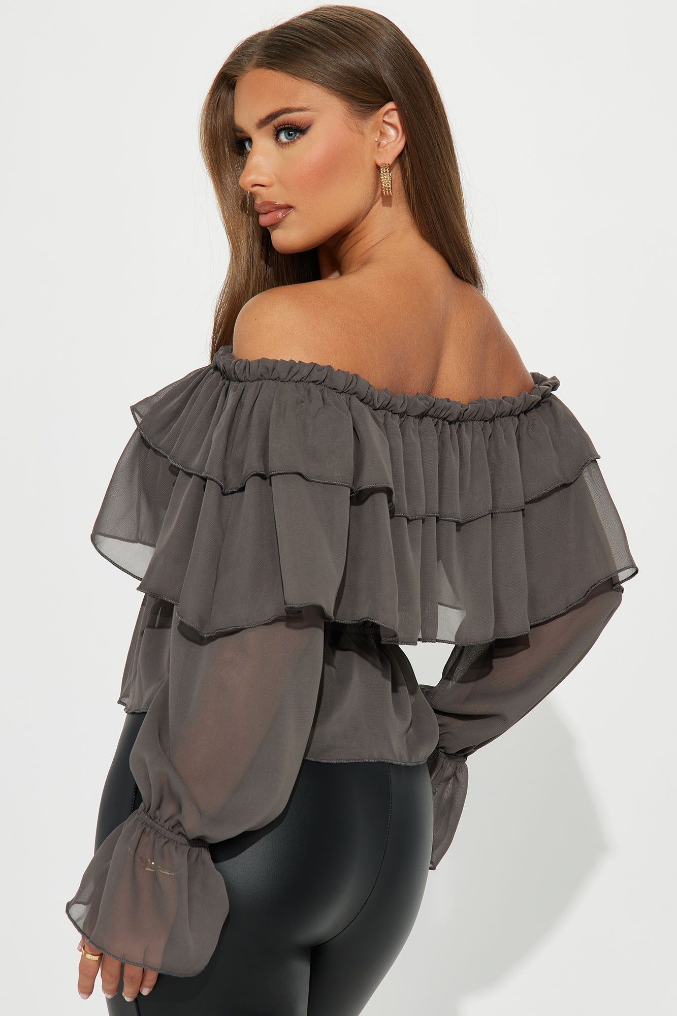 Cambria Blouse Top - Charcoal sold by Fashion Nova product image thumbnail 3