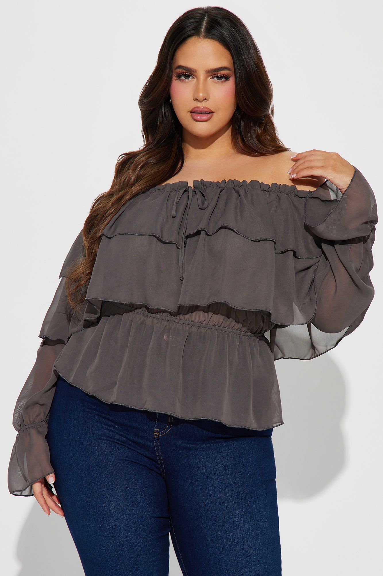 Cambria Blouse Top - Charcoal sold by Fashion Nova product image thumbnail 4