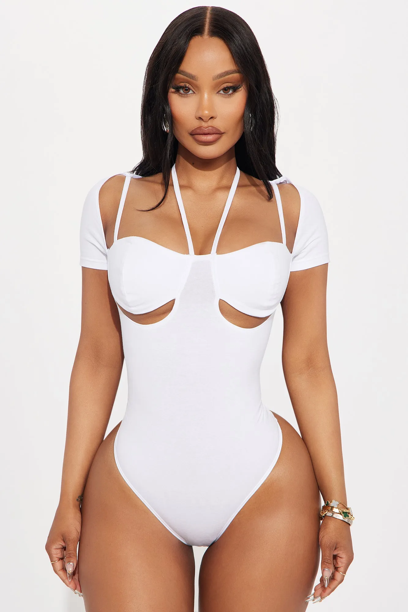 Giulia Cut Out Bodysuit - Ivory sold by Fashion Nova