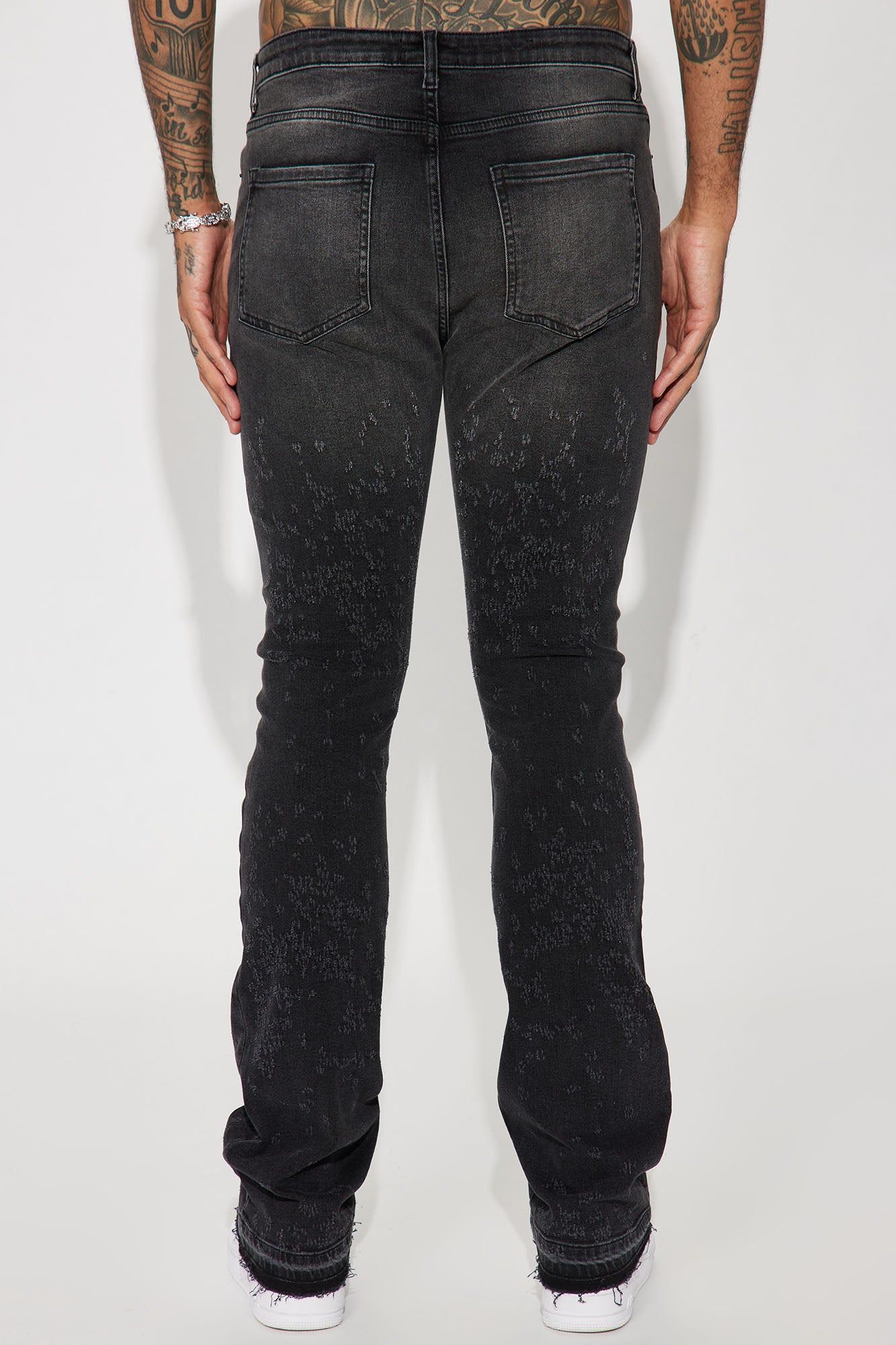 Reaching Goals Stacked Skinny Flare Jeans - Black Wash sold by Fashion Nova product image thumbnail 5