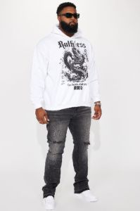 Reaching Goals Stacked Skinny Flare Jeans - Black Wash sold by Fashion Nova