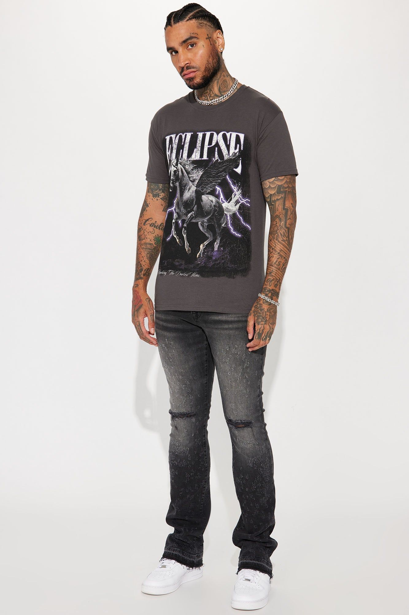 Reaching Goals Stacked Skinny Flare Jeans - Black Wash sold by Fashion Nova product image thumbnail 3