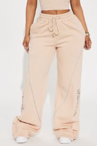 Good Vibes Washed Wide Leg Pant - Taupe/combo sold by Fashion Nova
