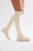 Edina Knee High Boots - Beige sold by Fashion Nova