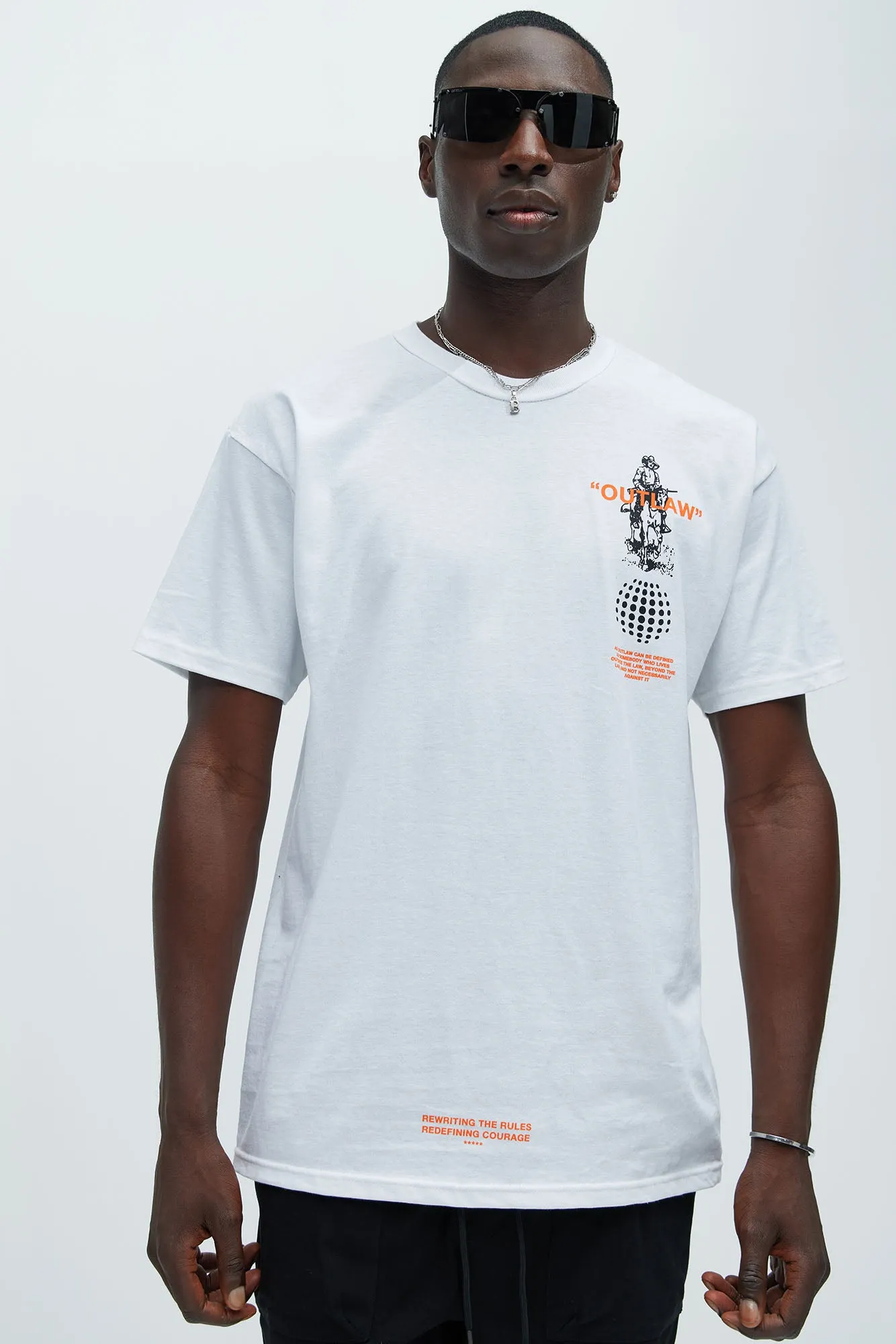 Outlaw By Nature Short Sleeve Tee - White sold by Fashion Nova