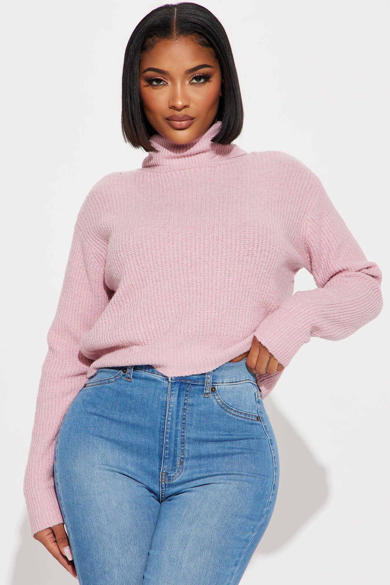 Shivani Turtleneck Sweater - Pink sold by Fashion Nova