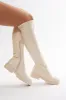 Edina Knee High Boots - Beige sold by Fashion Nova