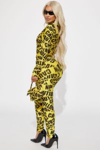 Proceed With Caution 3 Piece Costume Set - Yellow/combo sold by Fashion Nova
