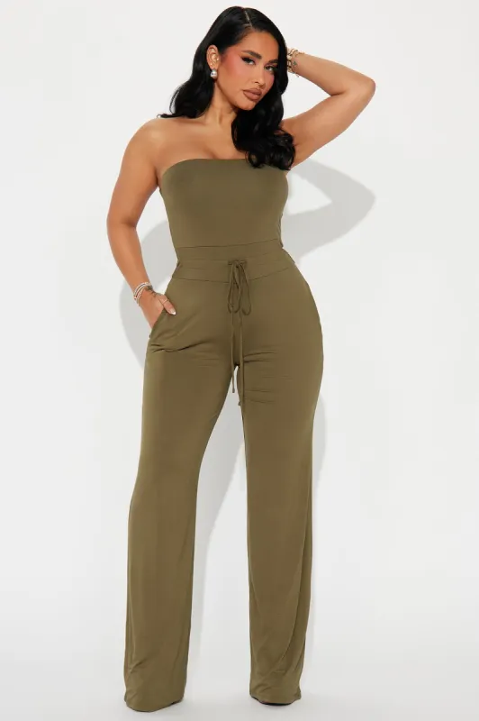 Not Giving Up Jumpsuit - Olive sold by Fashion Nova