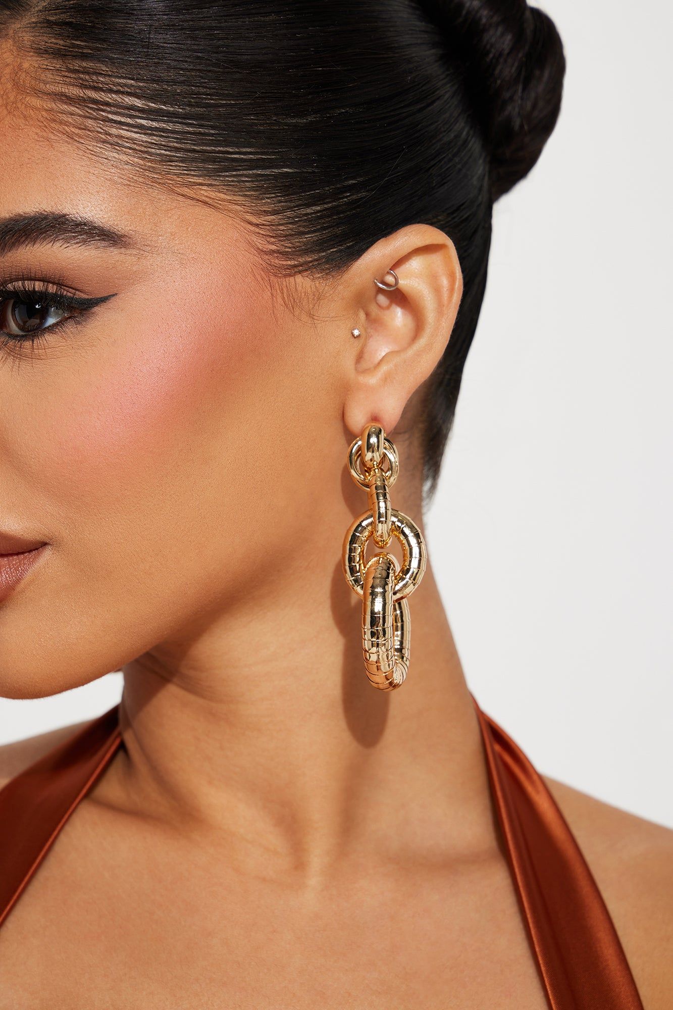 Linked To You Drop Earrings - Gold sold by Fashion Nova