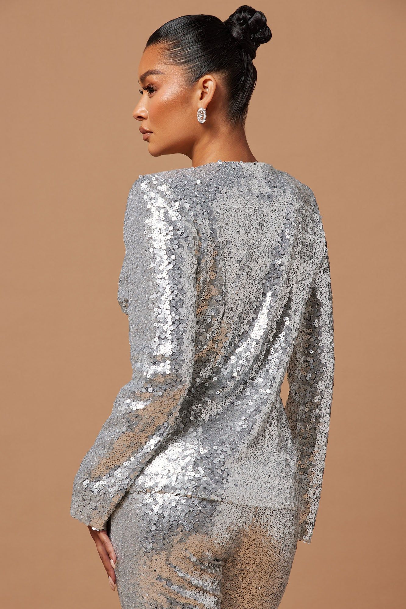 Anais Sequin Blazer - Silver sold by Fashion Nova product image thumbnail 4