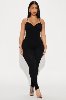 Doing Extra Padded Jumpsuit  - Black sold by Fashion Nova