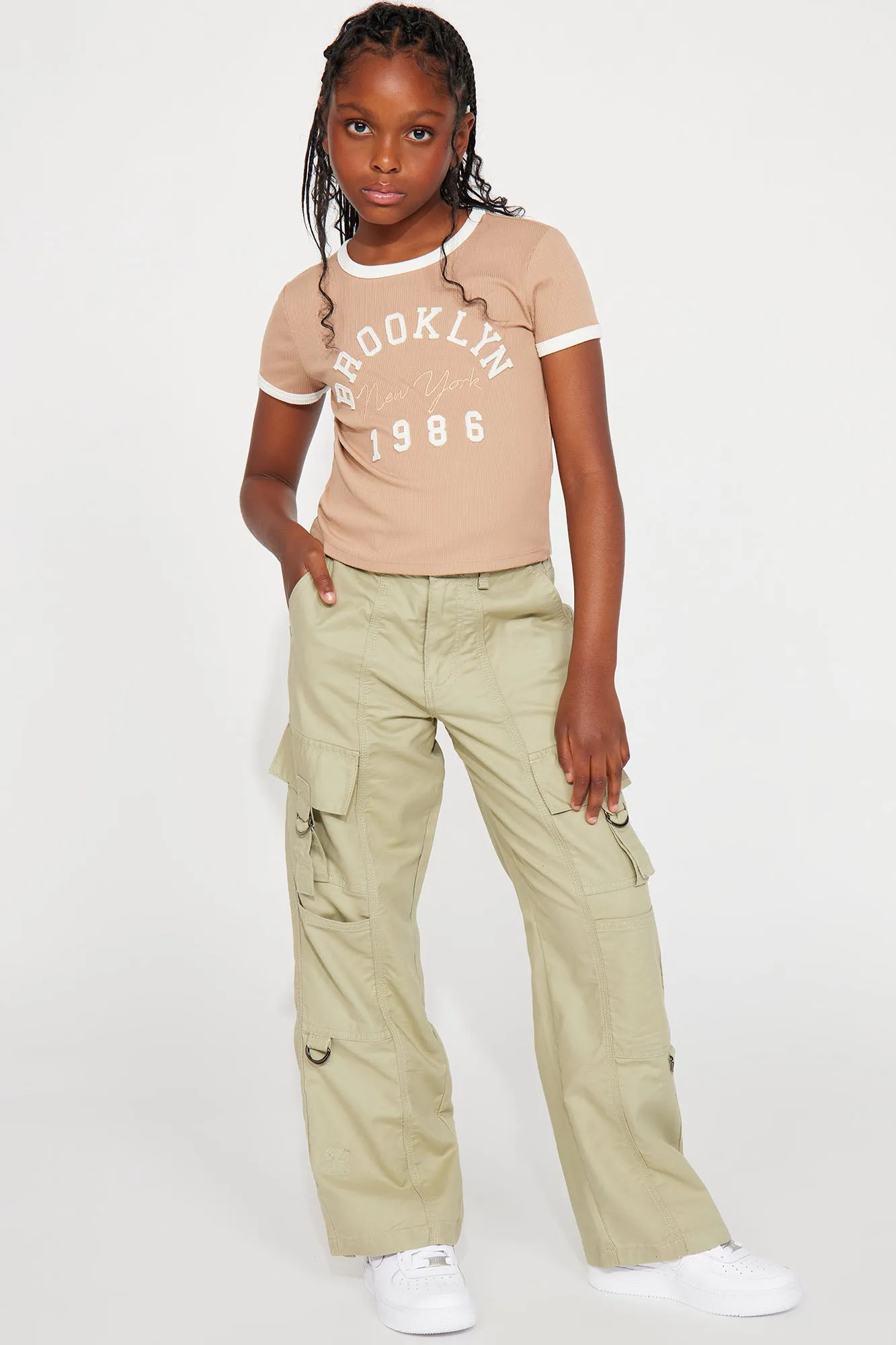 Mini About Face Wide Cargo Pant - Olive sold by Fashion Nova
