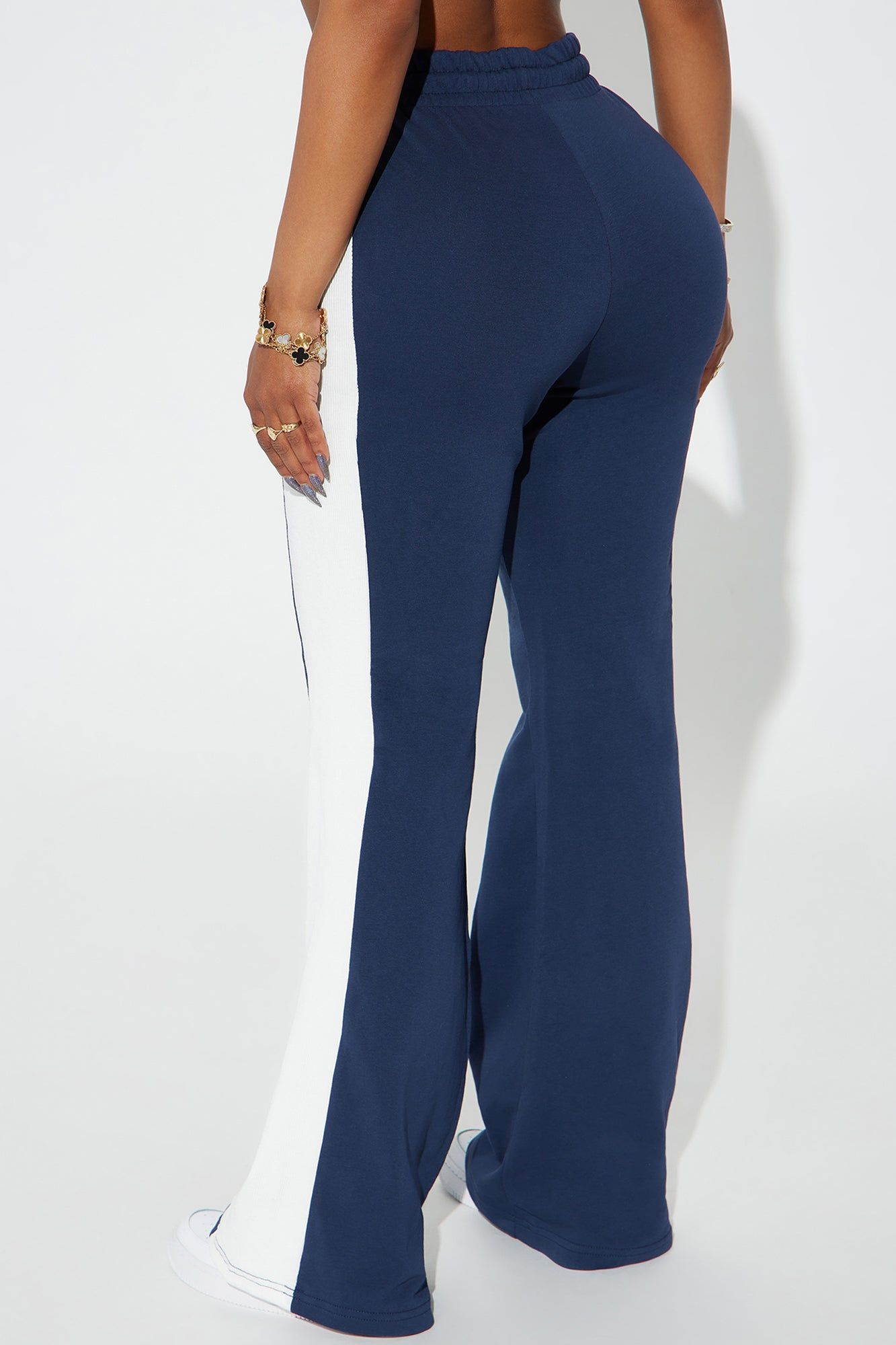 Top Of The World Lounge Flare Pants - Navy/combo sold by Fashion Nova product image thumbnail 3