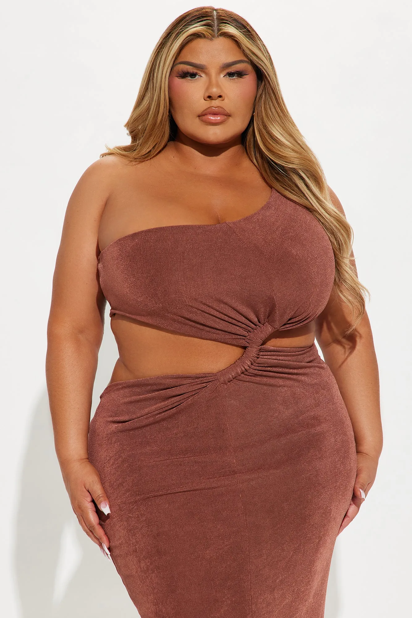 Cassandra Slinky Maxi Dress - Brown sold by Fashion Nova product image thumbnail 5