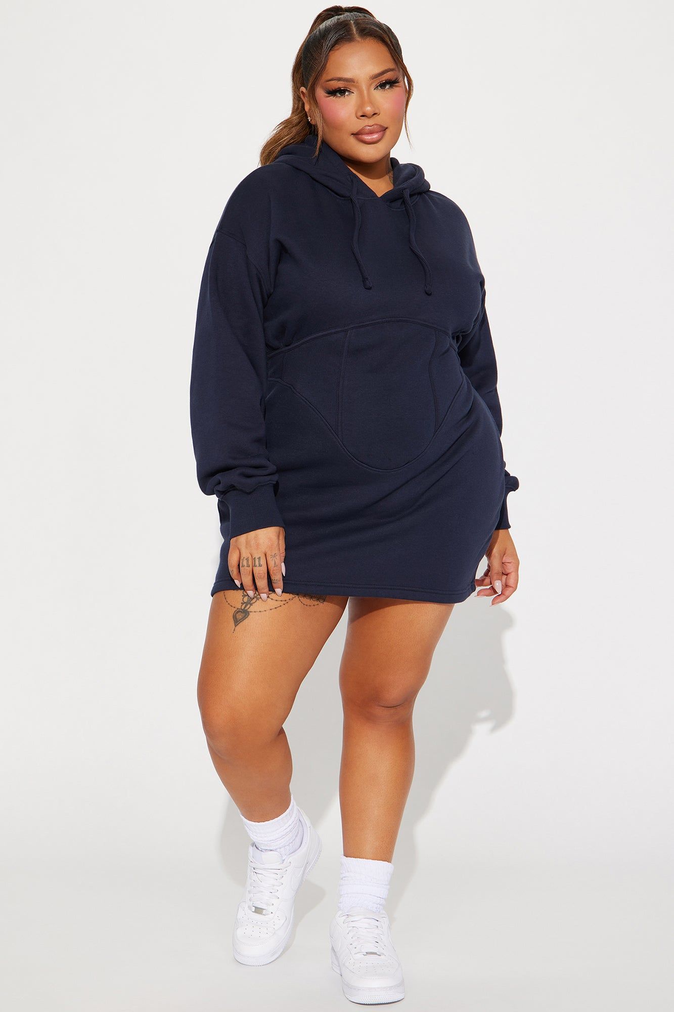 Cool Days Mini Sweatshirt Dress - Navy sold by Fashion Nova product image thumbnail 5