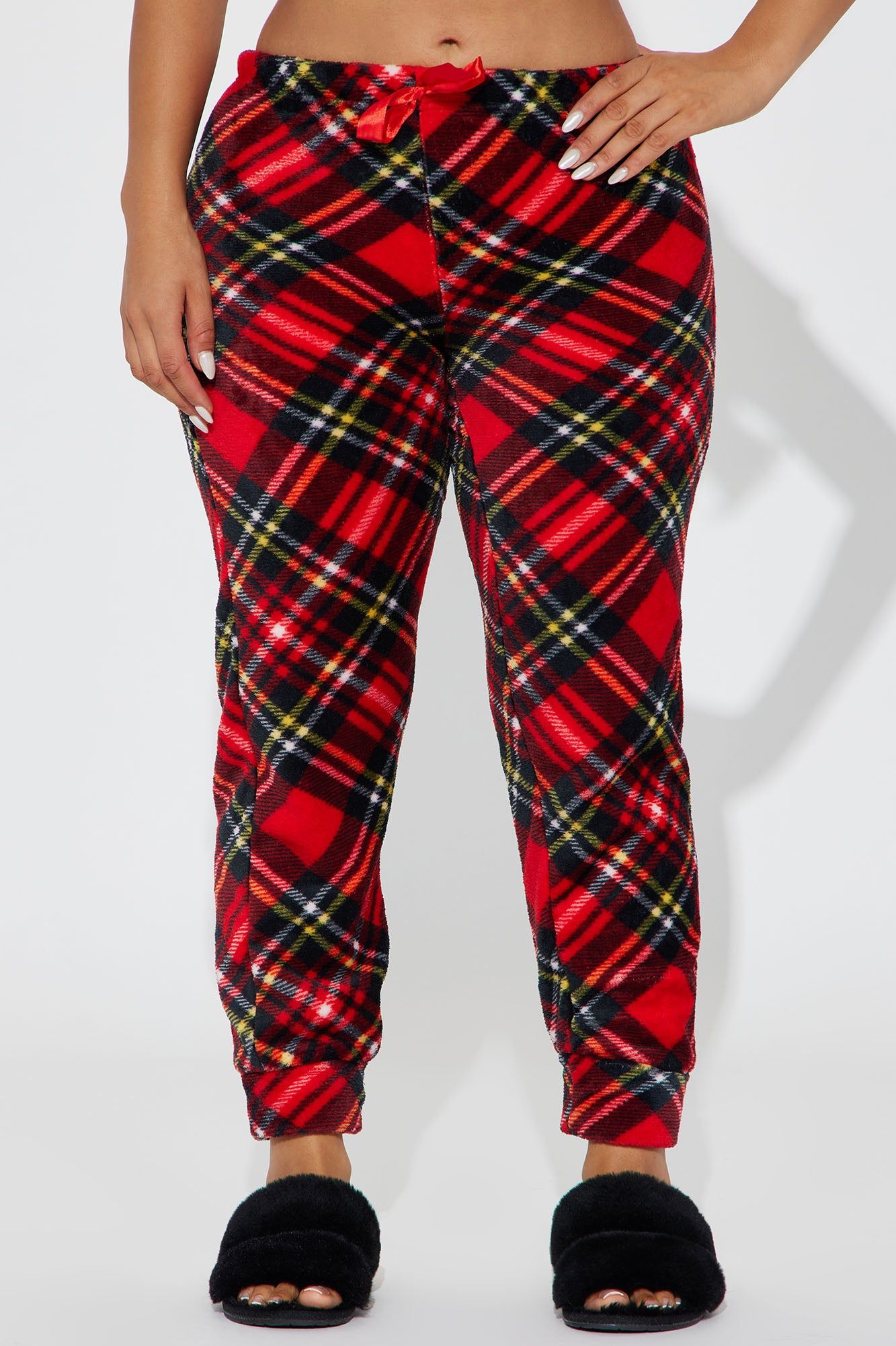 Jingle All The Way Plush PJ Joggers - Red/Black sold by Fashion Nova product image thumbnail 2