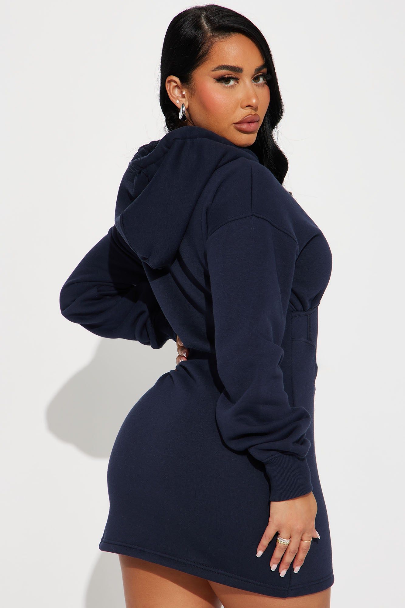 Cool Days Mini Sweatshirt Dress - Navy sold by Fashion Nova product image thumbnail 3