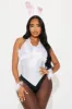 Mean Bunny Babe 4 Piece Costume Set - White sold by Fashion Nova