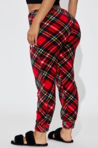 Jingle All The Way Plush PJ Joggers - Red/Black sold by Fashion Nova