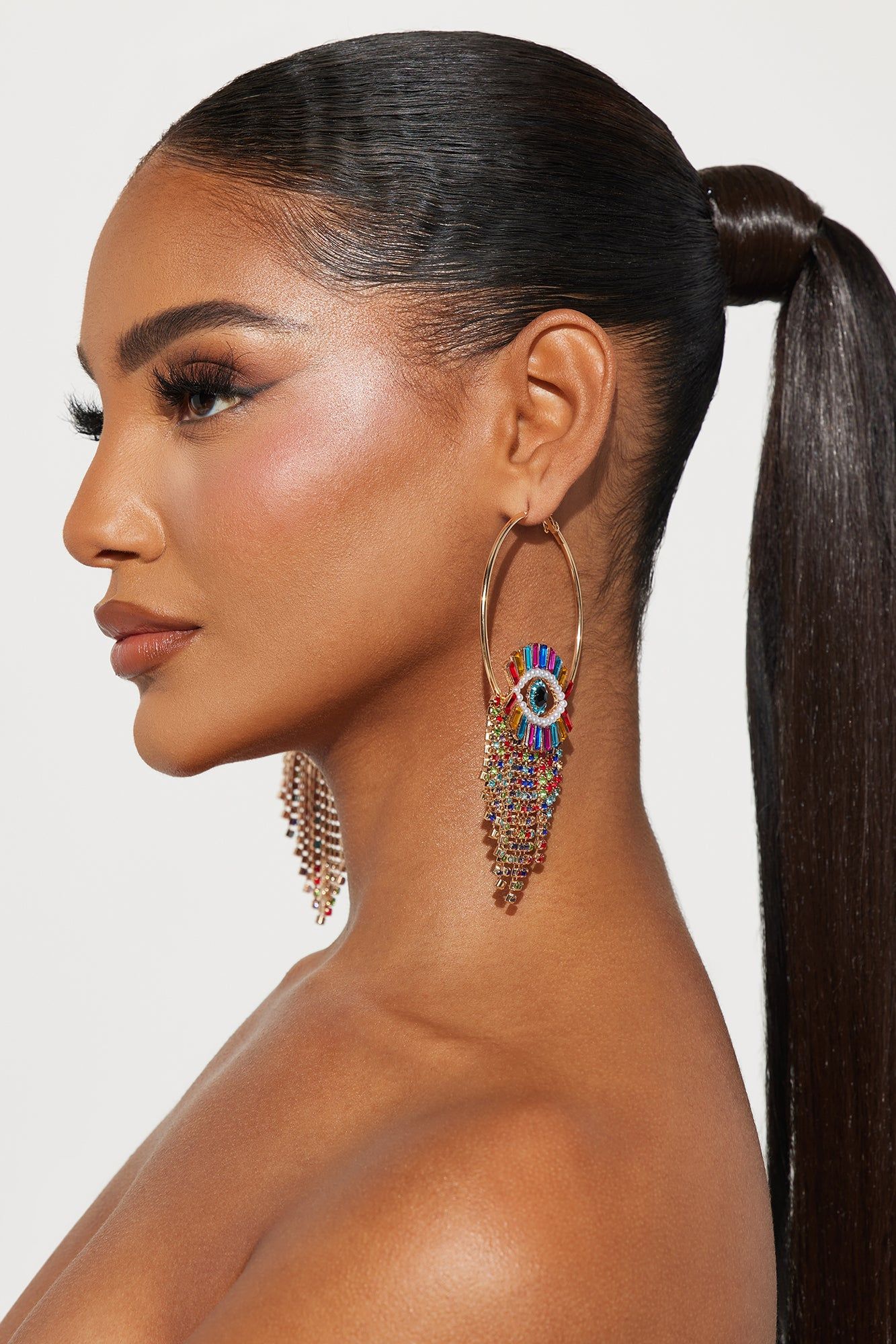 Graceful Eye Drop Earrings - Gold/Multi sold by Fashion Nova product image thumbnail 2