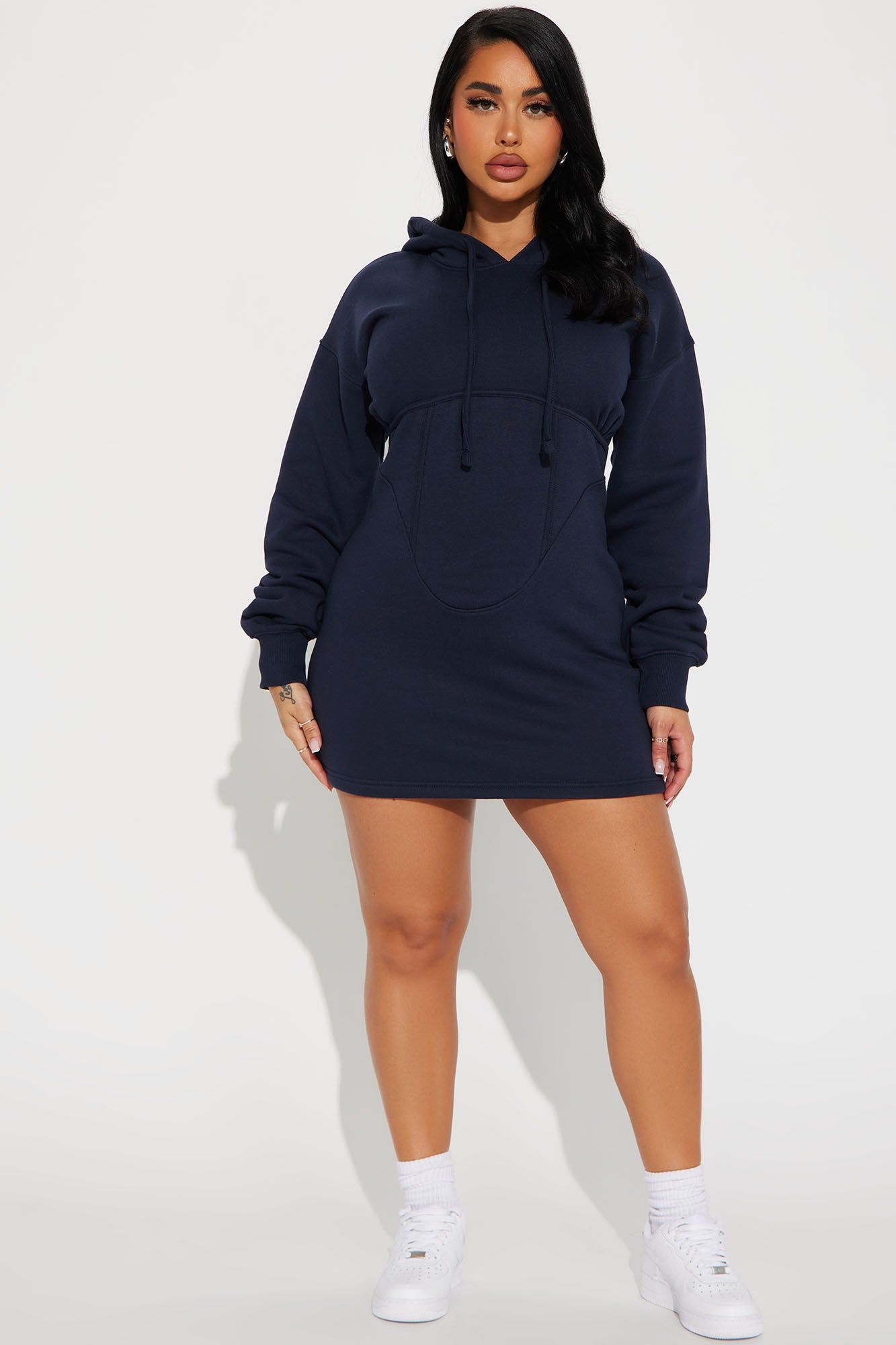 Cool Days Mini Sweatshirt Dress - Navy sold by Fashion Nova product image thumbnail 2