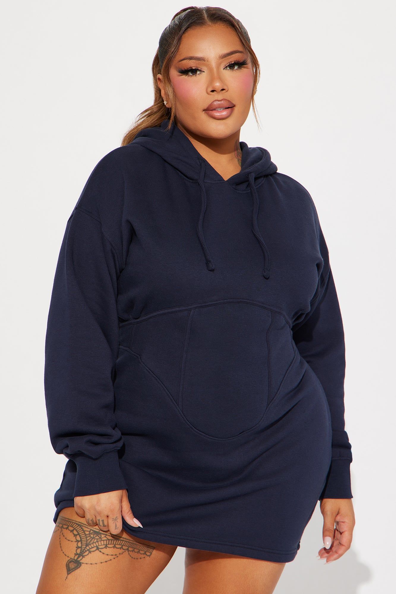 Cool Days Mini Sweatshirt Dress - Navy sold by Fashion Nova product image thumbnail 4