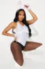 Mean Bunny Babe 4 Piece Costume Set - White sold by Fashion Nova