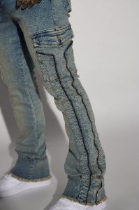 Hilltop Stacked Skinny Flare Jeans - Light Blue Wash sold by Fashion Nova