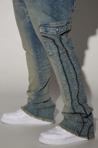 Hilltop Stacked Skinny Flare Jeans - Light Blue Wash sold by Fashion Nova