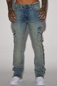 Hilltop Stacked Skinny Flare Jeans - Light Blue Wash sold by Fashion Nova