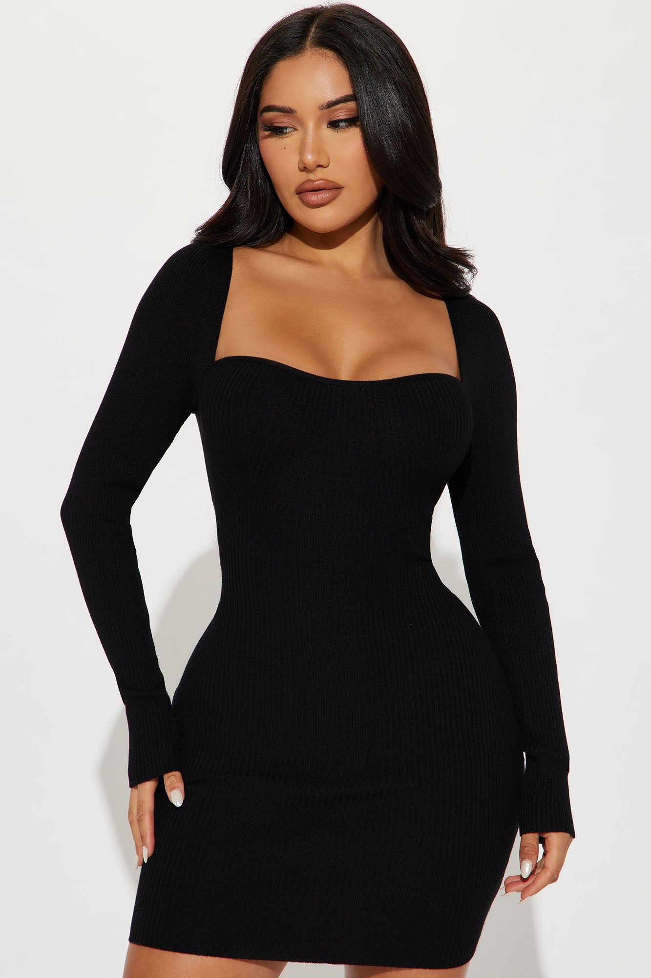 Lizzi Sweater Mini Dress - Black sold by Fashion Nova product image thumbnail 2